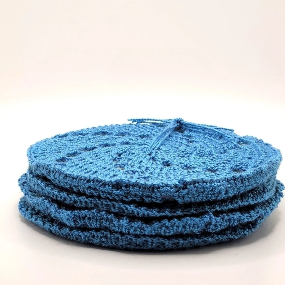 Coasters Knitted Homemade Pot Holders / Coasters Various Colors